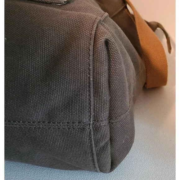 FOSSIL DUFFEL 1954 LONG LIVE VINTAGE LEATHER GREEN CANVAS MILITARY STYLE BAG LG - Picture 10 of 16